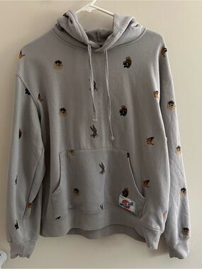 SpaceJam Tune Squad Looney Tunes Pullover Gray Hoodie Sweatshirt Small basketbal